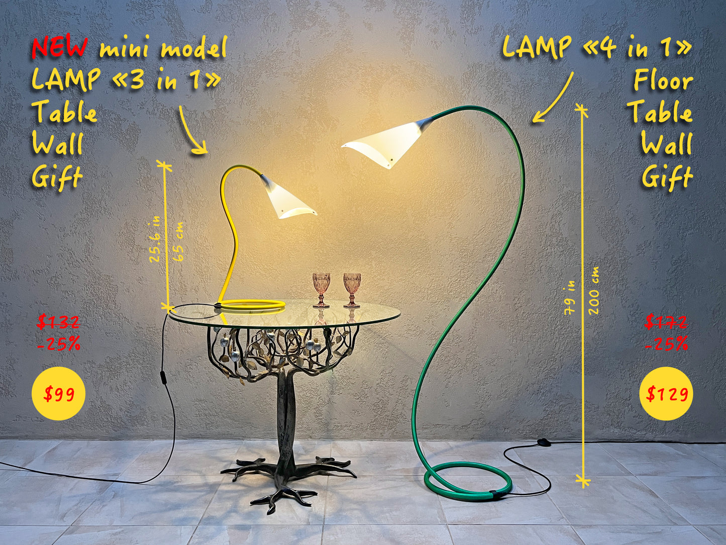 Customize your lamp - pick preferred model, color, plug type, and place your order