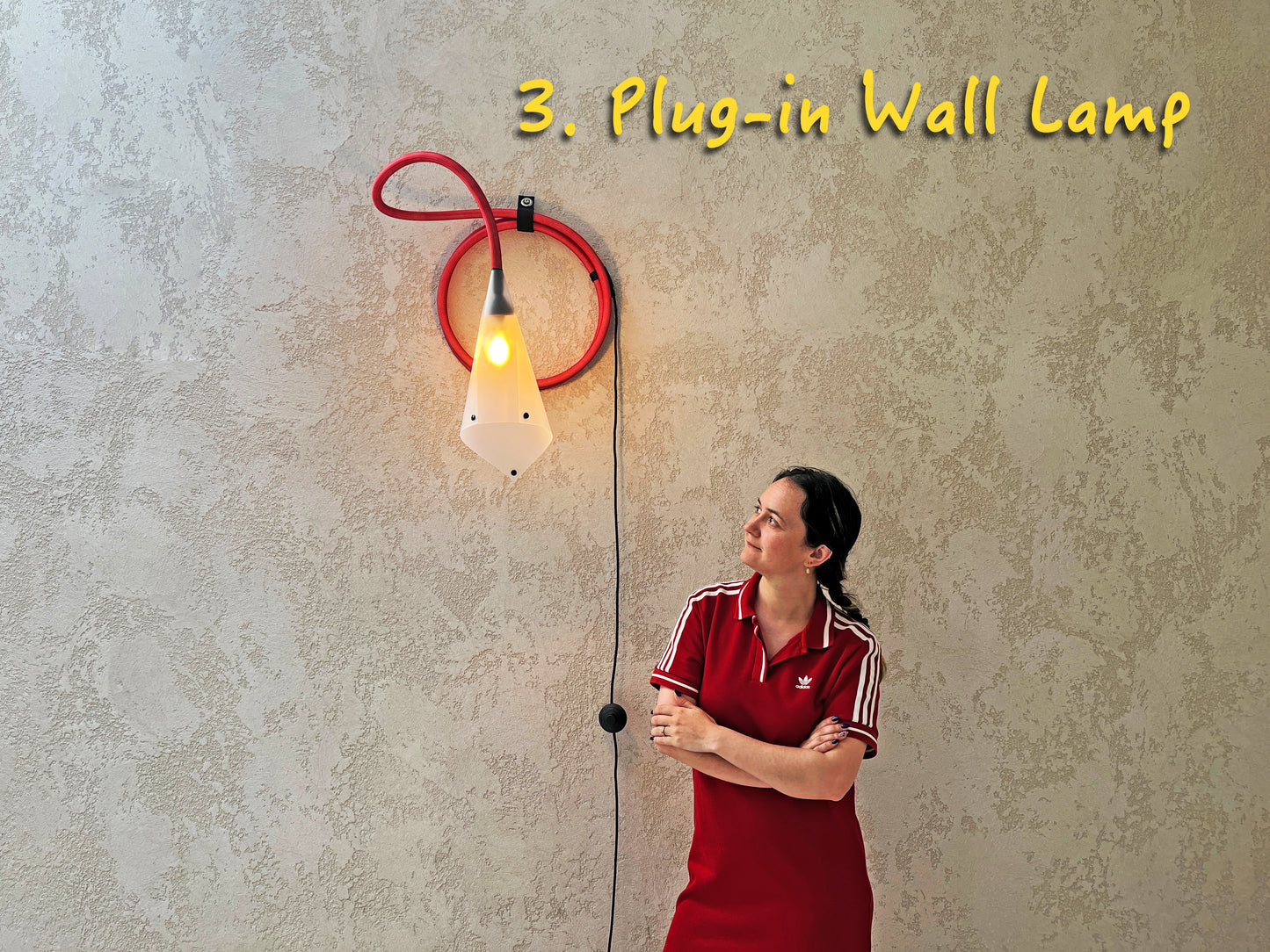 Lamp «4-in-1»: Floor Lamp, Table Lamp, Plug-in Wall Sconce, Designer Gift Bag.